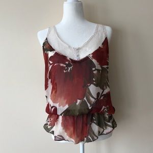 Abercrombie floral chiffon tank top